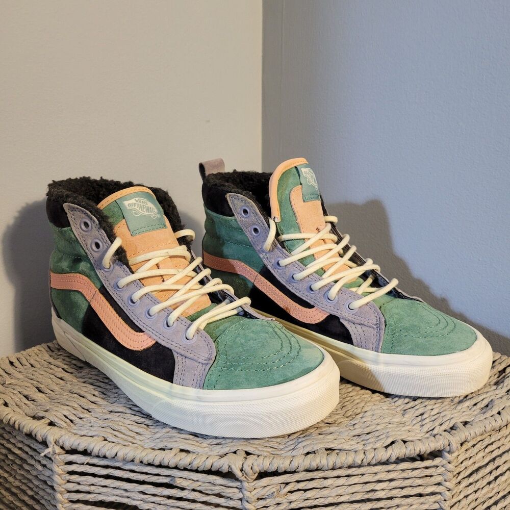 Vans Sk8 Hi MTE DX Pastel Rainbow Colorblock Sneakers Womens Size 7.5 Men size 6